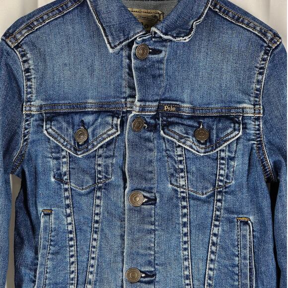 POLO RALPH LAUREN GIRLS AUTHENTIC BLUE DENIM GOODS TRUCKER JACKET – SIZE 7 – - Picture 3 of 11